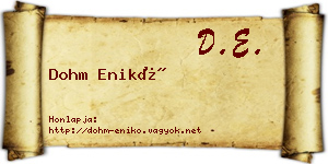 Dohm Enikő névjegykártya